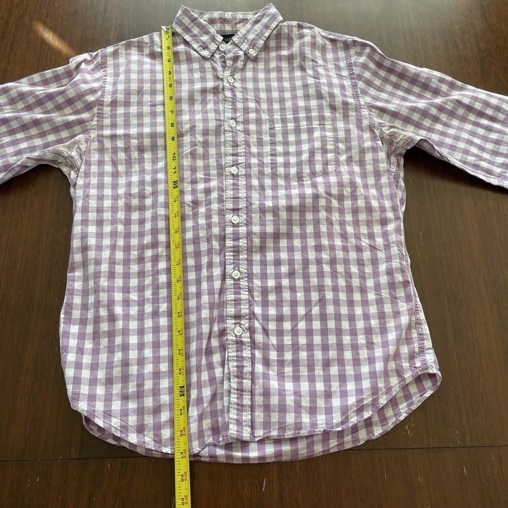 J Crew Shirt Mens Medium Purple Plaid Gingham Light Weight Button Career - Picture 10 of 10